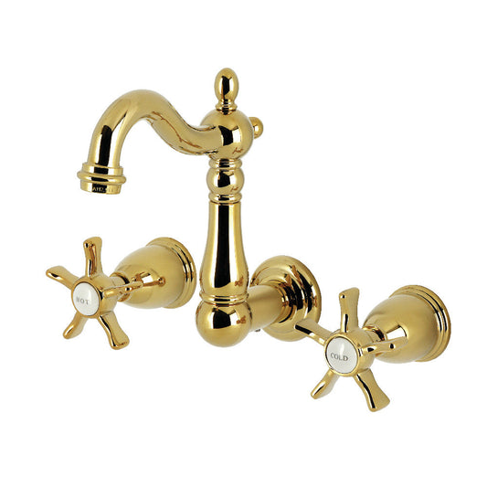 Hamilton Wall-Mount Bathroom Faucet in Polished Brass