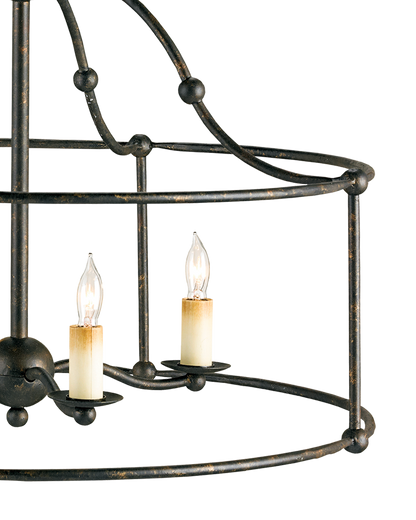 Fitzjames Black Semi-Flush Mount