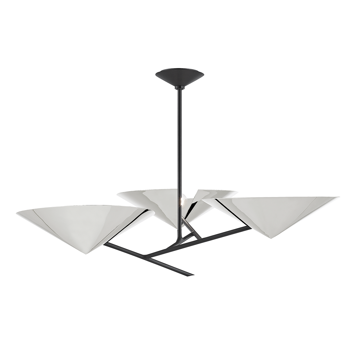 Equilibrium Chandelier with Polished Nickel/black Finish