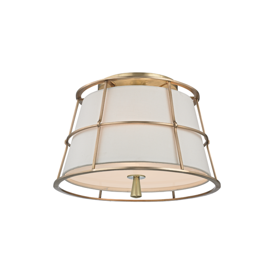Savona Semi Flush with Aged Brass Finish