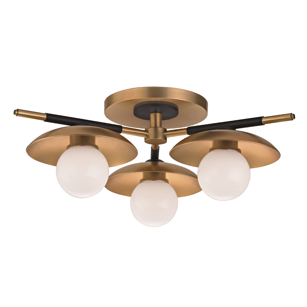 Julien Semi Flush with Aged Brass Finish