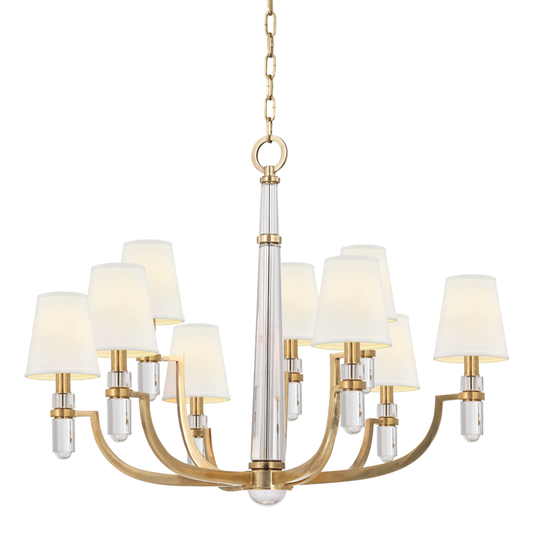 Dayton Chandelier with Aged Brass Finish