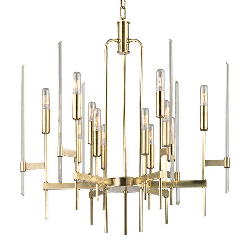 Bari Chandelier with Aged Brass Finish