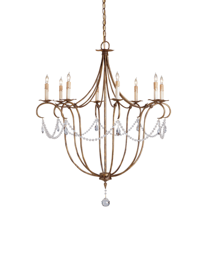 Crystal Lights Large Gold Chandelier