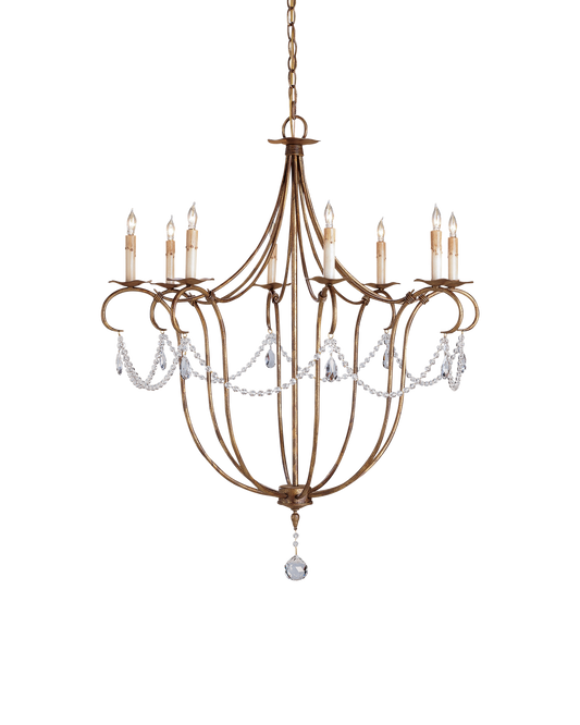 Crystal Lights Large Gold Chandelier