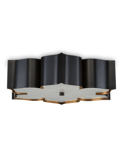 Grand Lotus Black Flush Mount
