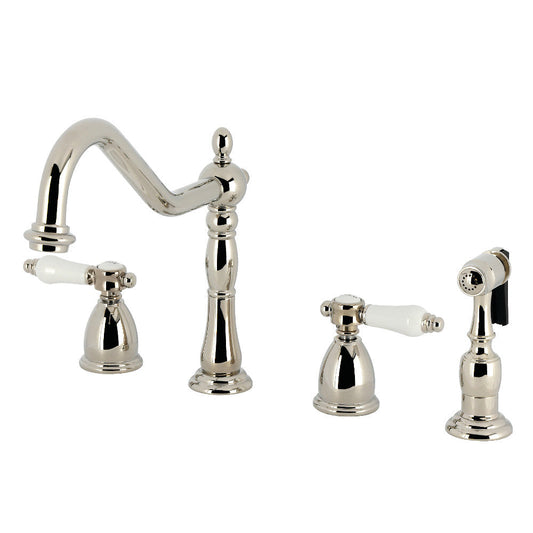 Bel-Air Widespread Kitchen Faucet in Polished Nickel