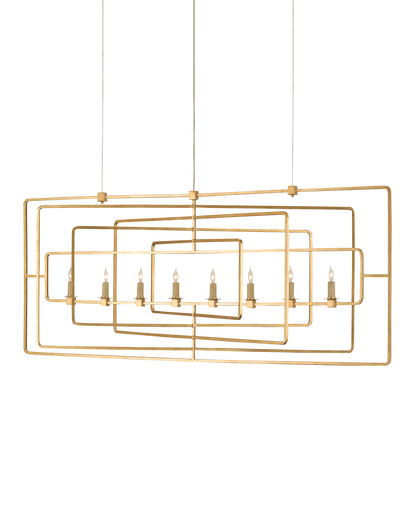 Metro Gold Rectangular Chandelier