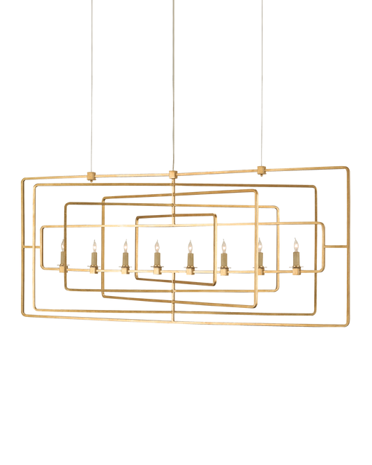 Metro Gold Rectangular Chandelier
