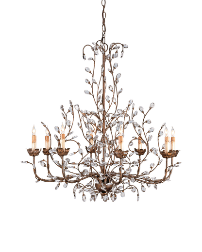 Crystal Bud Large Gold Chandelier