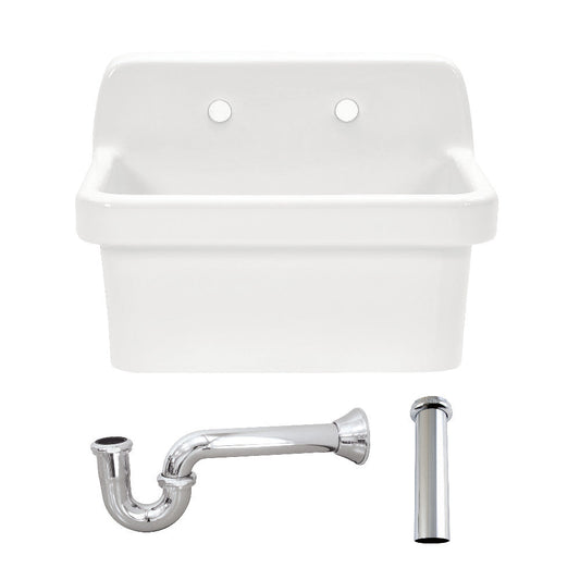Doriteal 24 Inch Wall Mount Kitchen Sink in White