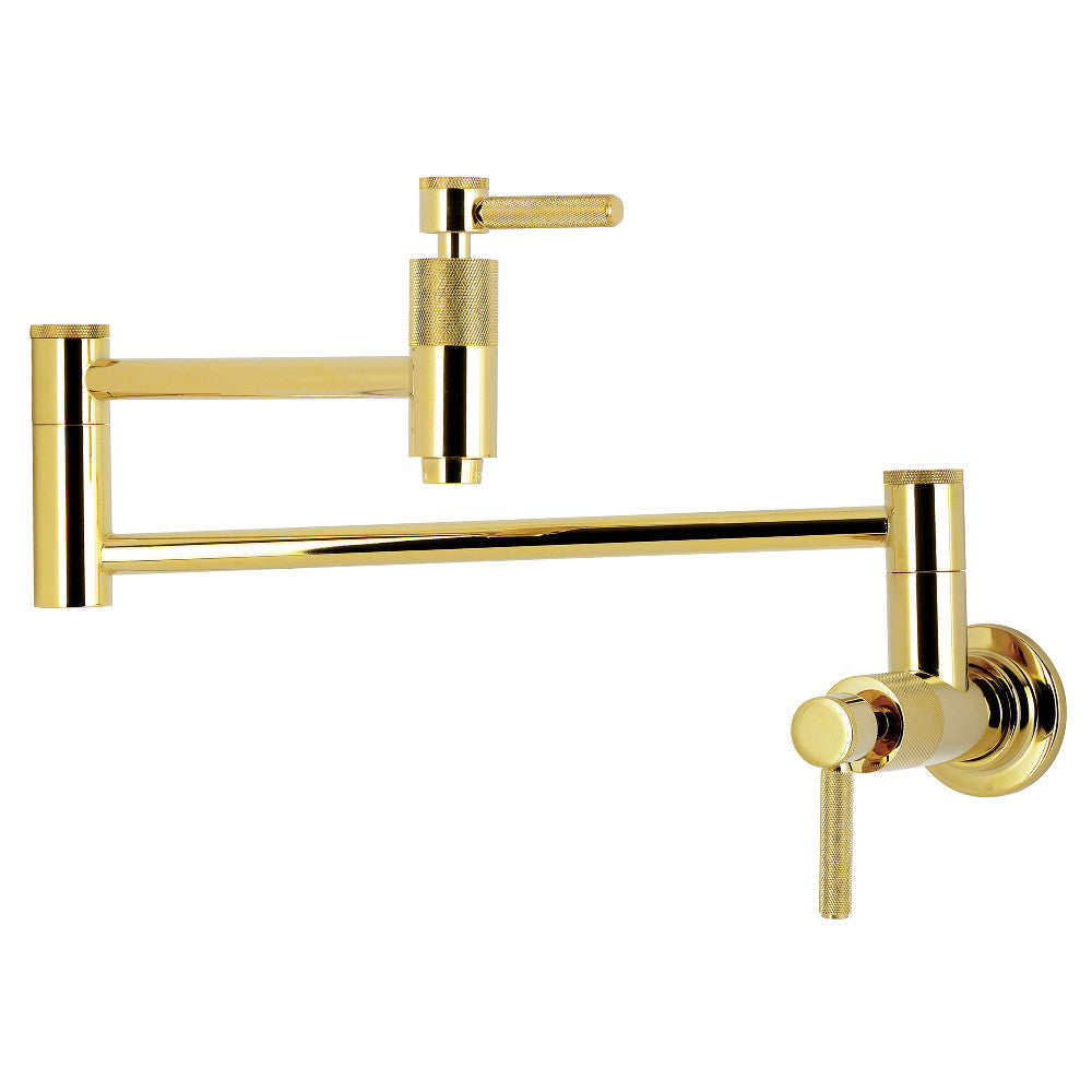 Convergent Pot Filler Faucet in Polished Brass