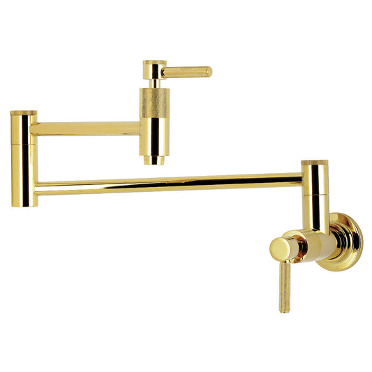 Convergent Pot Filler Faucet in Polished Brass
