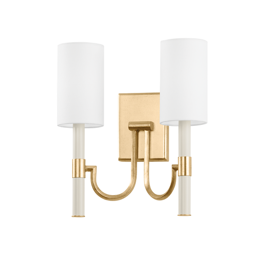 GUSTINE Wall Sconce with Vintage Gold Leaf Finish