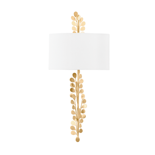 ADRIENNE Wall Sconce with Vintage Gold Leaf Finish