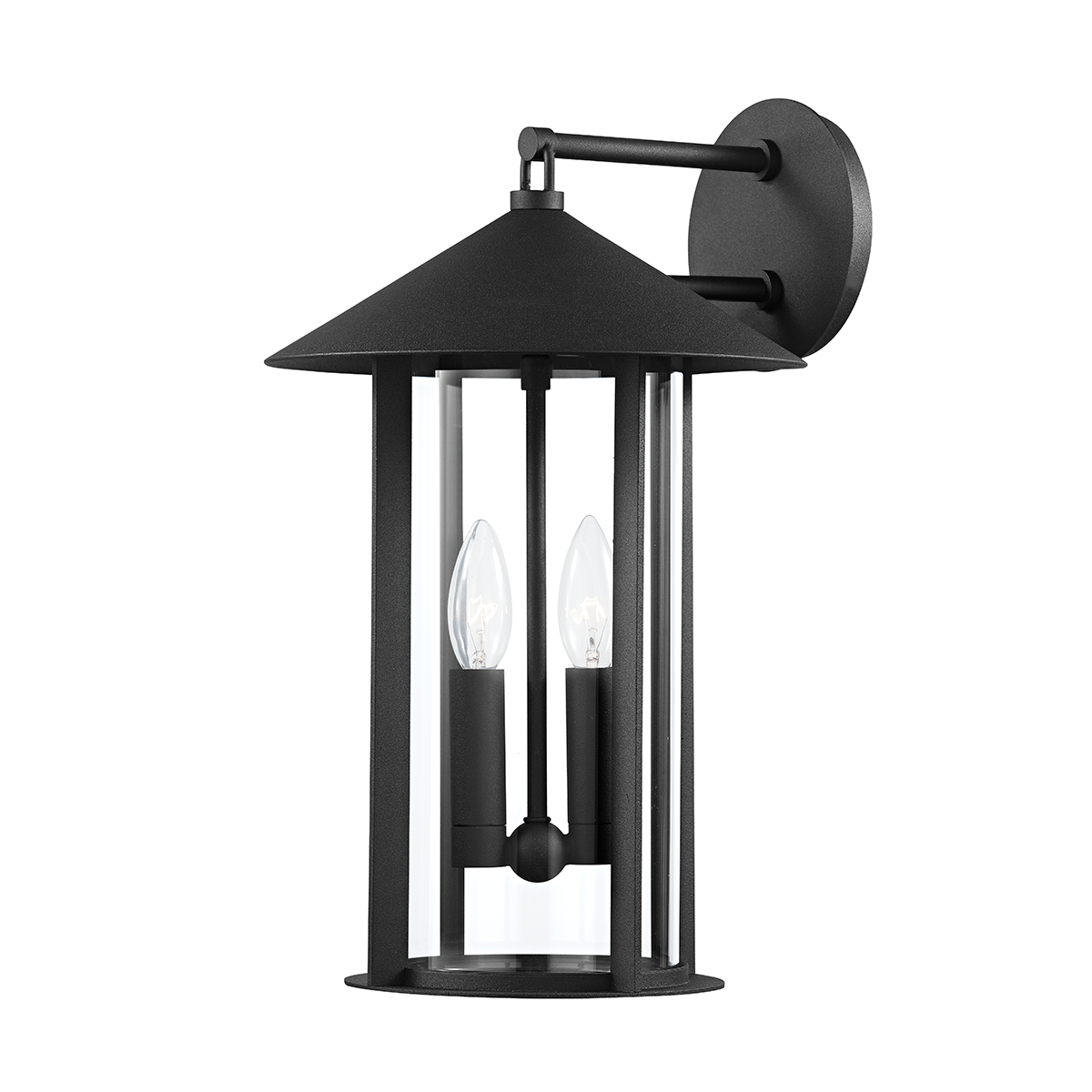 Long Beach Wall Sconce with TEXTURED BLACK Finish
