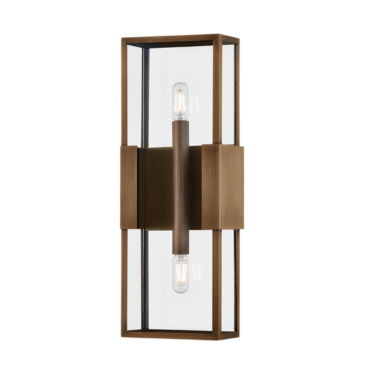 SANTA CLARA EXTERIOR WALL SCONCE with PATINA BRASS Finish