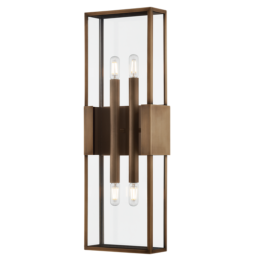 SANTA CLARA EXTERIOR WALL SCONCE with PATINA BRASS Finish