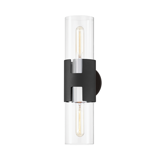 Amado Wall Sconce with POLISHED NICKEL/TEXTURED BLACK Finish