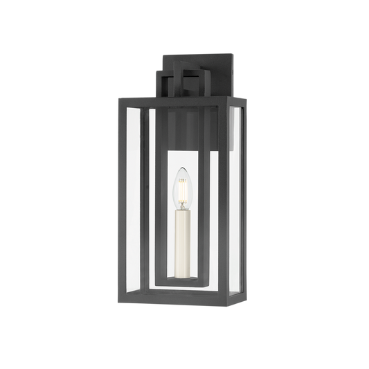 AMIRE Exterior Wall Sconce with TEXTURED BLACK Finish