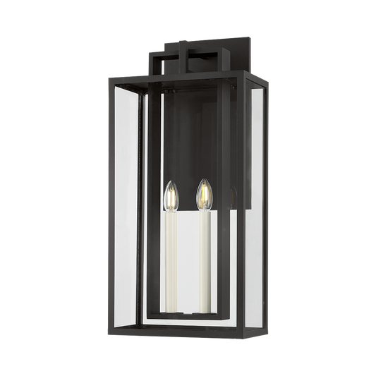 AMIRE Exterior Wall Sconce with TEXTURED BLACK Finish