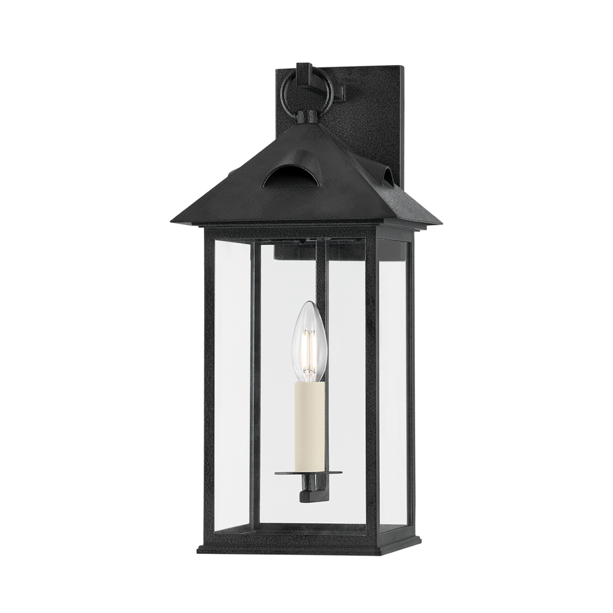 CORNING Exterior Wall Sconce with FORGED IRON Finish
