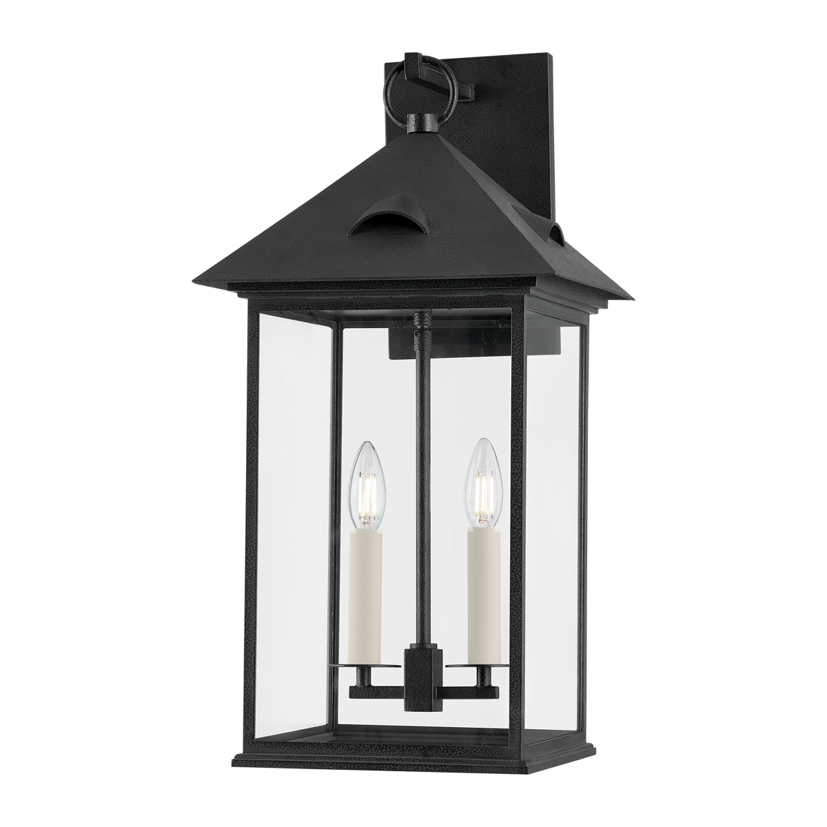 CORNING Exterior Wall Sconce with FORGED IRON Finish