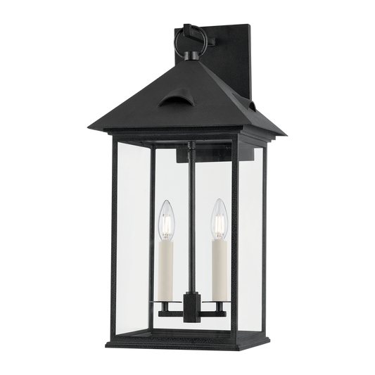 CORNING Exterior Wall Sconce with FORGED IRON Finish