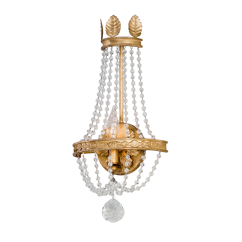 Viola Wall Sconce with VINTAGE GOLD LEAF Finish