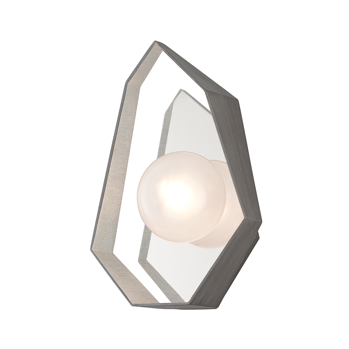 Origami Wall Sconce with GRAPHITE WITH SILVER LEAF Finish