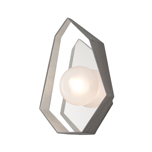 Origami Wall Sconce with GRAPHITE WITH SILVER LEAF Finish