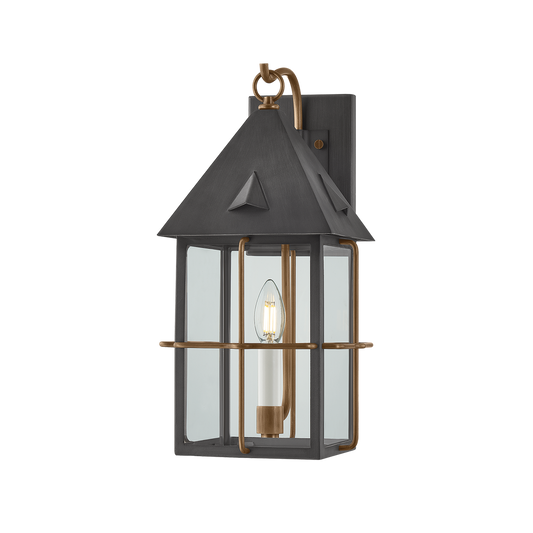 TOBY Wall Sconce with PATINA BRASS AND GRAPHITE Finish