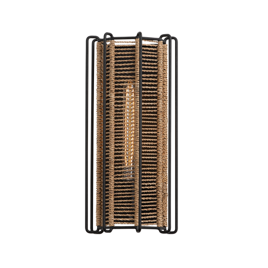 RAMON Wall Sconce with TEXTURED BLACK Finish