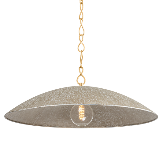 EVE Pendant with Vintage Gold Leaf/ Textured Warm Silver Leaf Finish