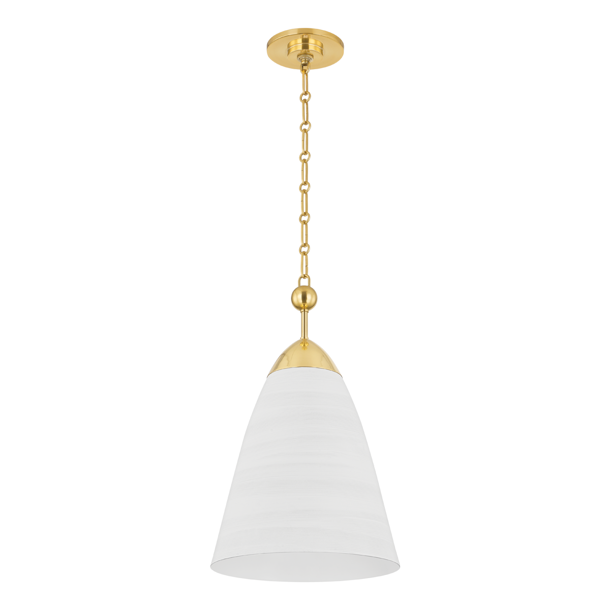 BRONSON Pendant with Aged Brass/white Plaster Finish