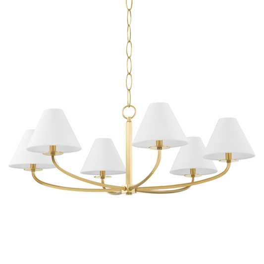 Stacey Chandelier with Aged Brass Finish