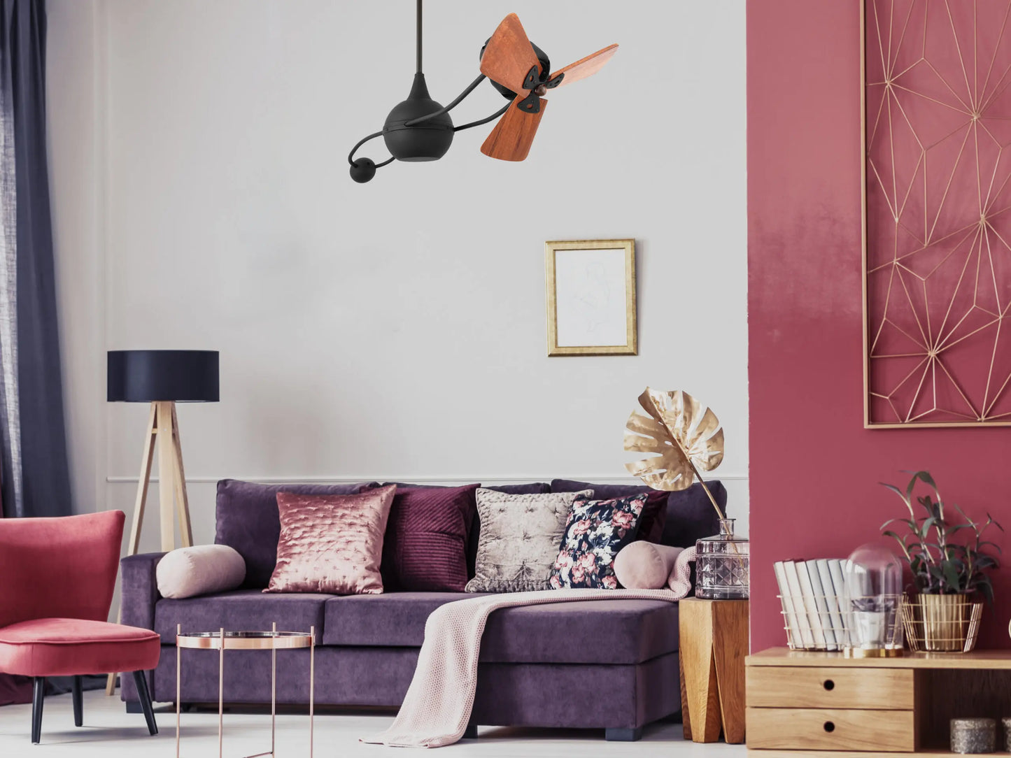 Brisa 40 Inch Wood 360° counterweight rotational ceiling fan. Multiple finish options to choose from