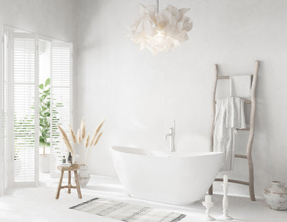 62 inch Soaking Bathtub in Glossy White with Polished White Trim