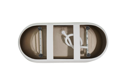 59 inch Soaking Bathtub in Glossy White with Matte Black Trim