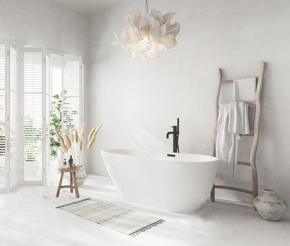 59 inch Bathtub in Glossy White with Matte Black Trim