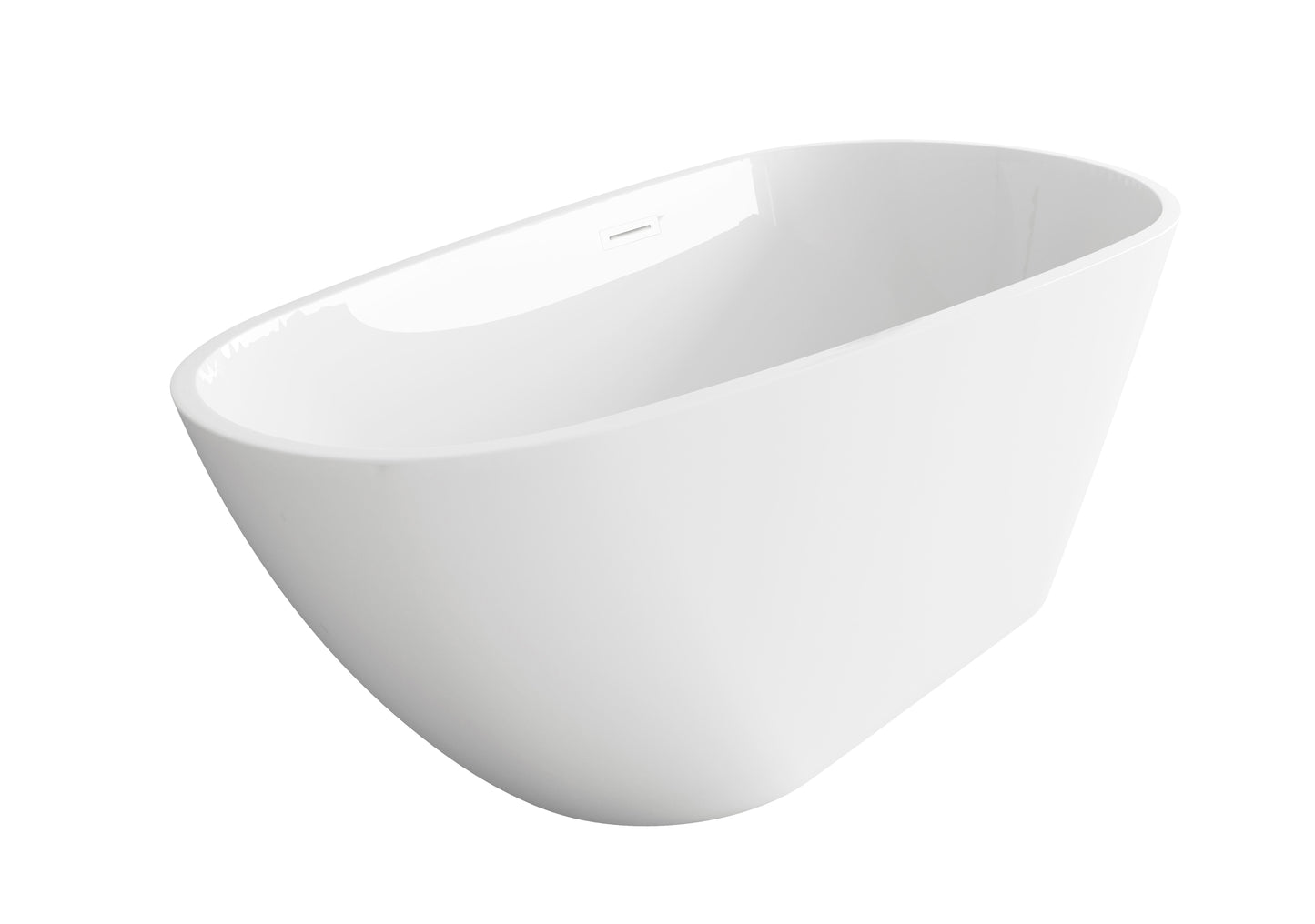 59 inch Bathtub in Glossy White with Polished White Trim