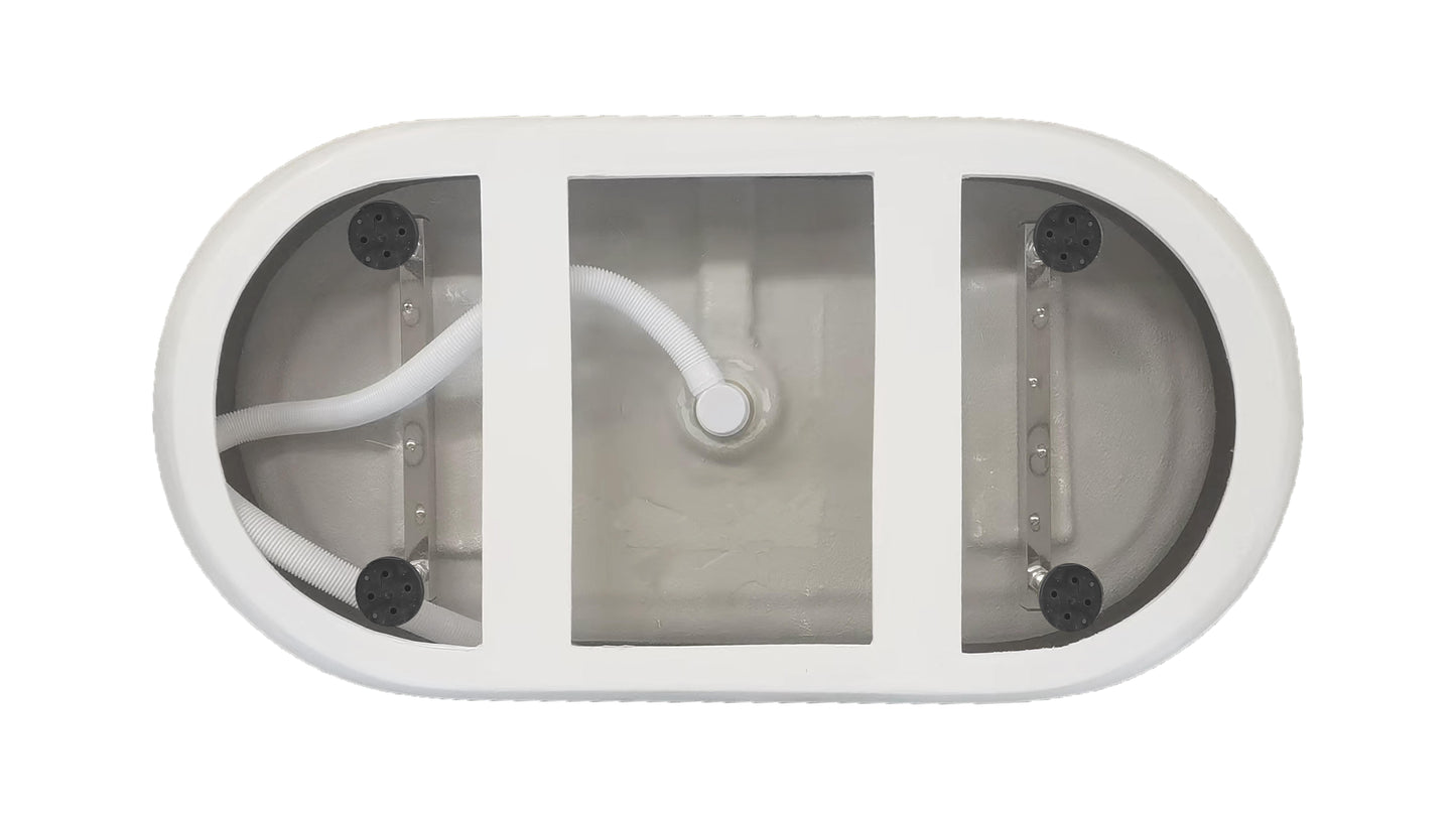 59 inch Bathtub in Glossy White with Brushed Gold Trim