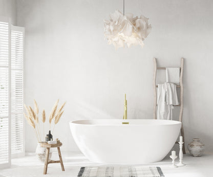 67 inch Bathtub in Glossy White with Brushed Gold Trim