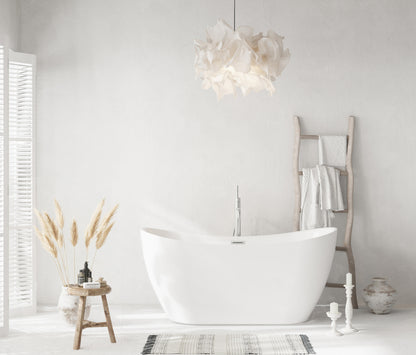 59 inch Bathtub in Glossy White with Brushed Nickel Trim
