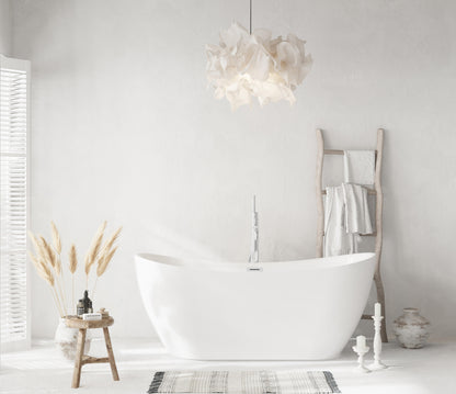 67 inch Bathtub in Glossy White with Chrome Trim