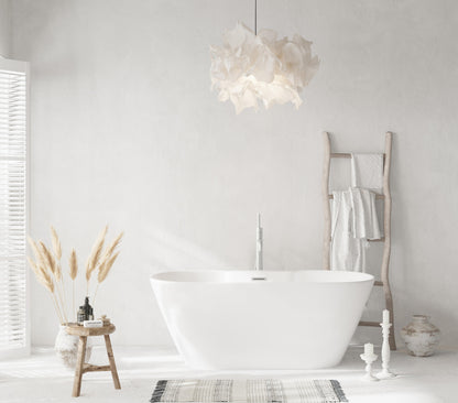 59 inch Bathtub in Glossy White with Brushed Nickel Trim