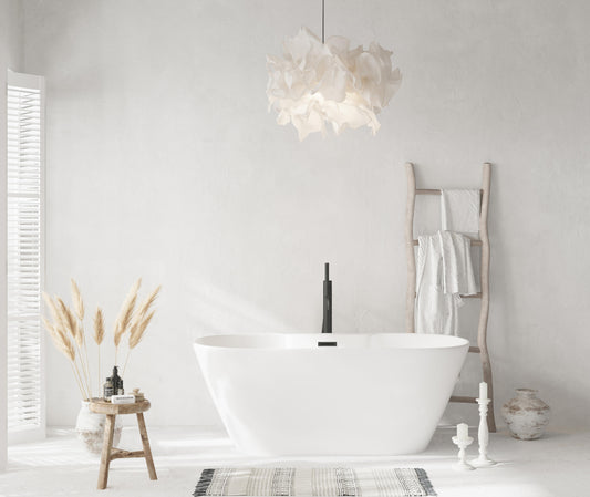 59 inch Bathtub in Glossy White with Matte Black Trim