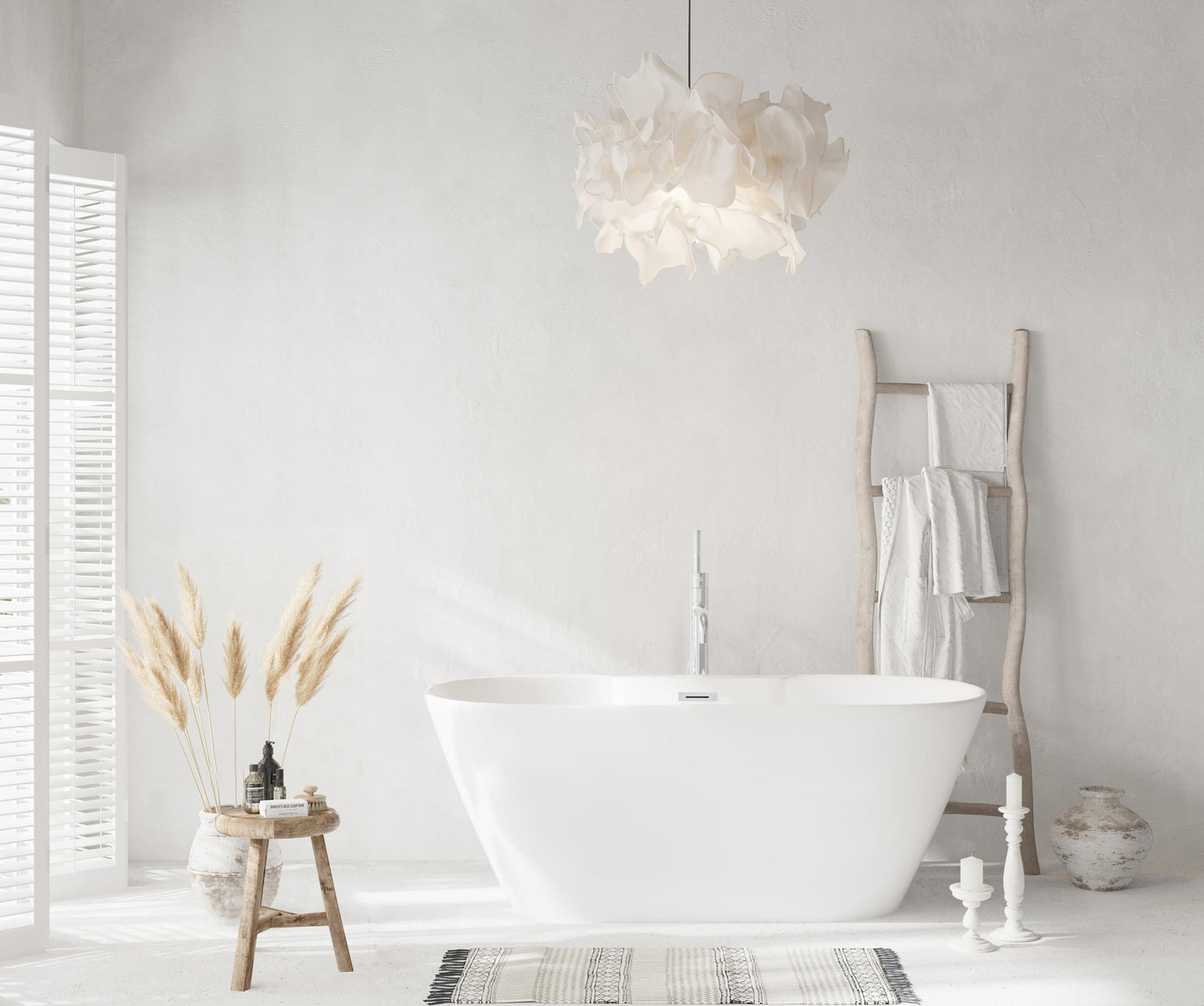 59 inch Bathtub in Glossy White with Chrome Trim