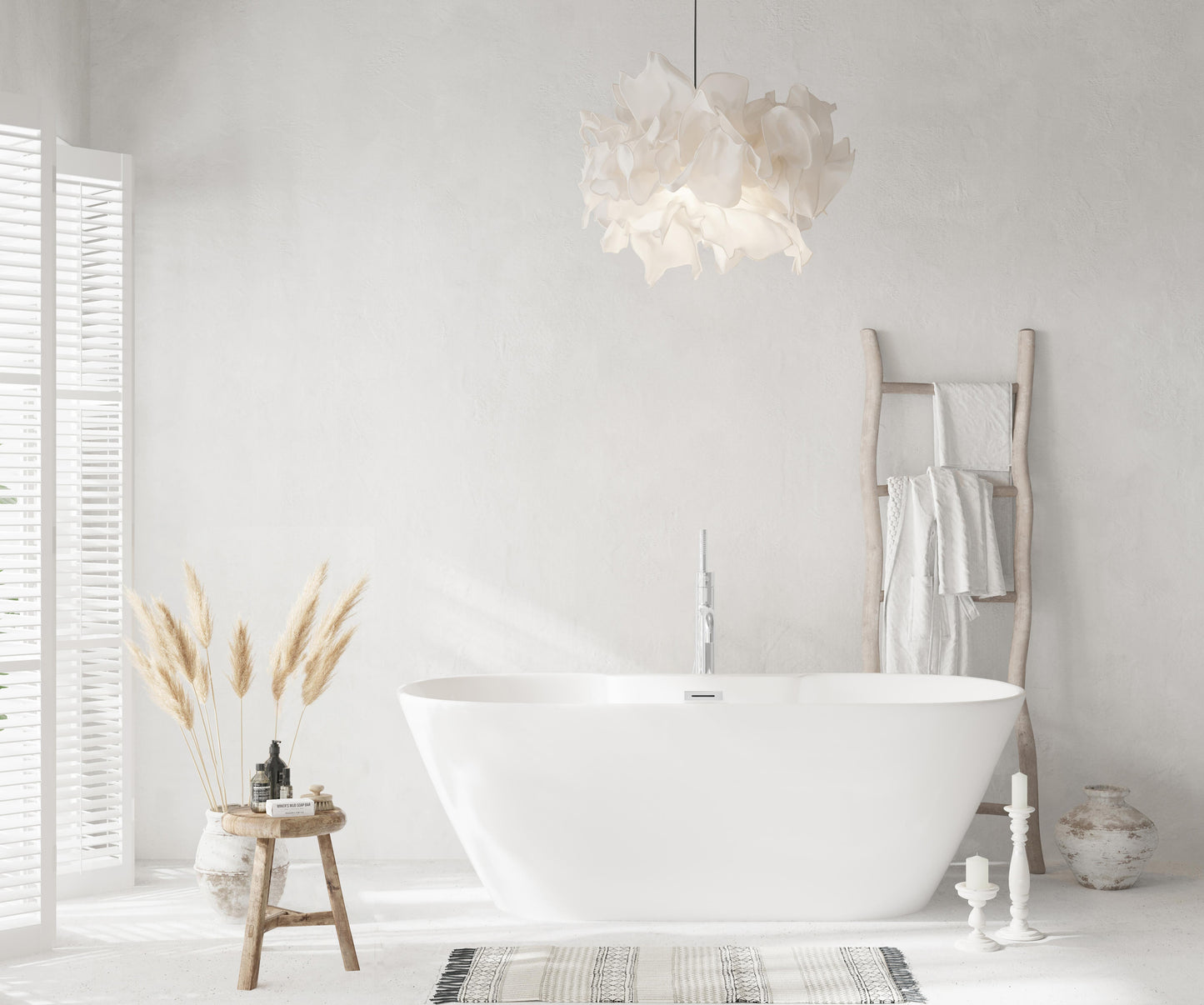 67 inch Bathtub in Glossy White with Chrome Trim