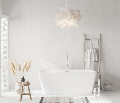 59 inch Bathtub in Glossy White with Chrome Trim